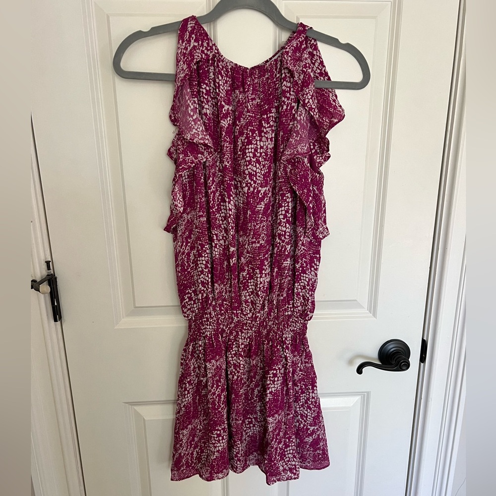 Ramy Brook Sleeveless Paris Mini Dress Magenta Print